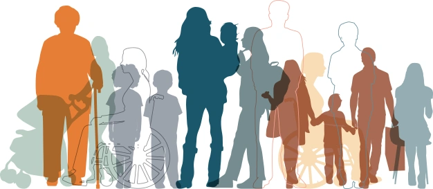 People silhouette graphic